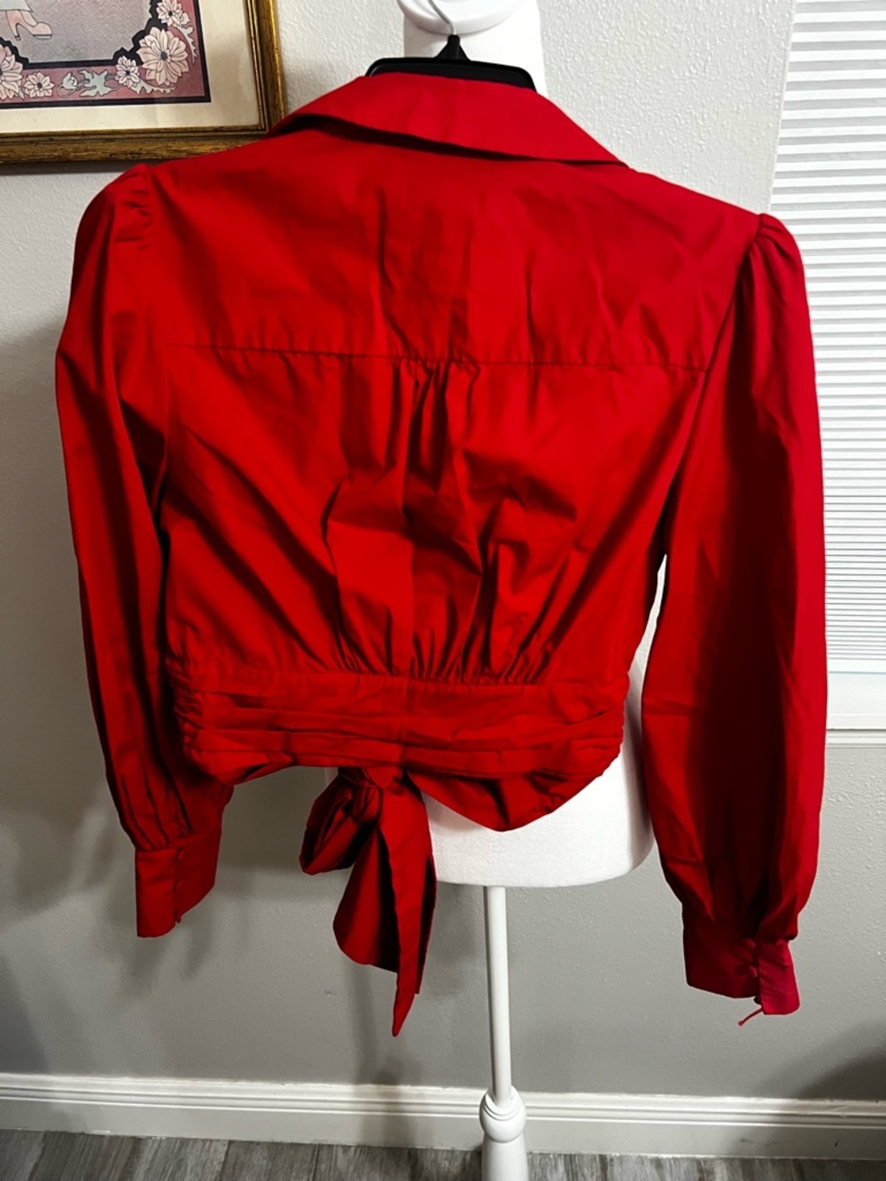 Anthropologie Maeve Poplin Bow-Front
Blouse Small Red - Picture 11 of 13